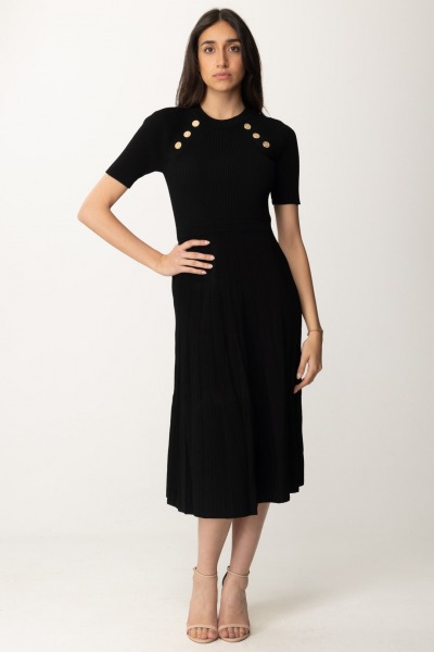 Michael Kors  Geripptes Kleid mit Knöpfen MS480U033D BLACK