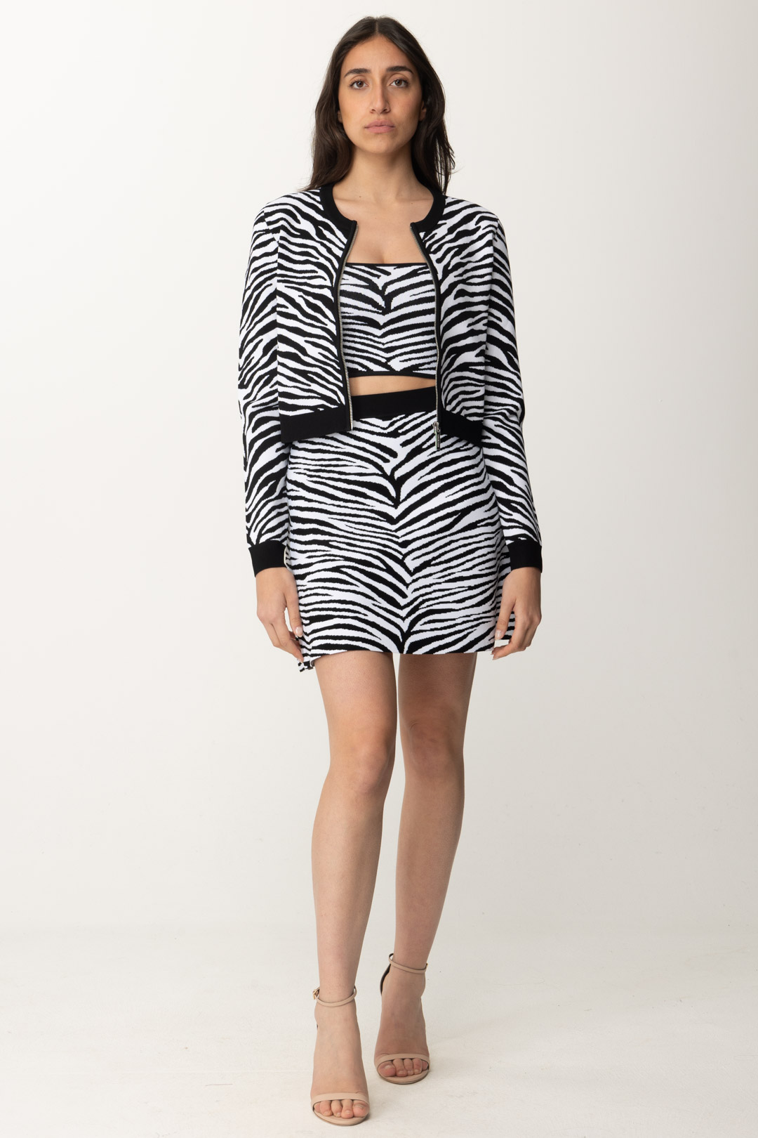 Preview: Michael Kors Zebra pattern pullover Black/White