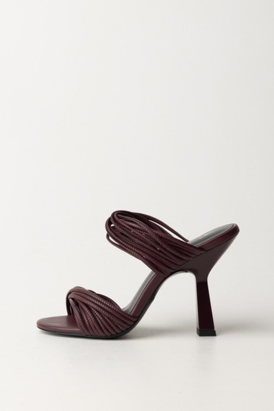 Patrizia Pepe  Mules sandals with braided design 2X0087 L048 DARK PLUM