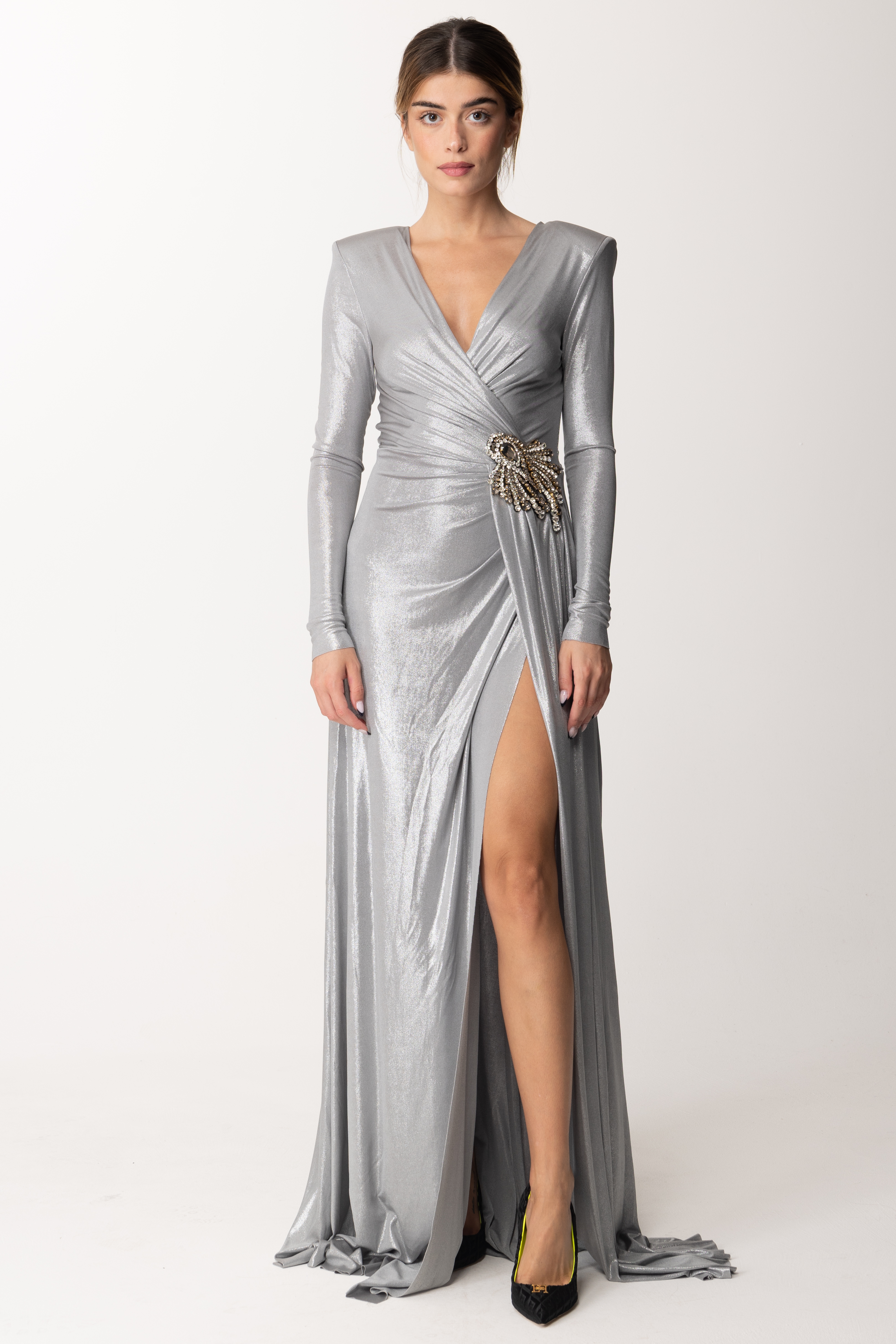 Podgląd: Marco Bologna Długa srebrna sukienka Silver
