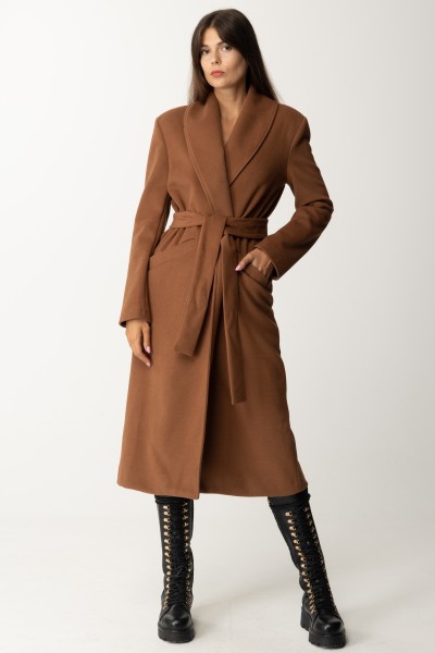 Dramèe  Coat with belt at the waist DRFW23924 CACAO