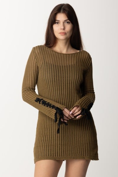 Aniye By  Sukienka mini Dylan ze skrzyżowanymi rękawami 185511 ARMY