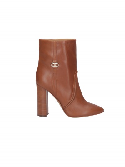 Elisabetta Franchi  Ankle boots with logo SA44T16E2 Cuoio