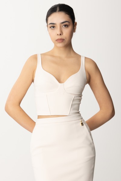 Elisabetta Franchi  Bustier top with embroidery TO01041E2 BURRO