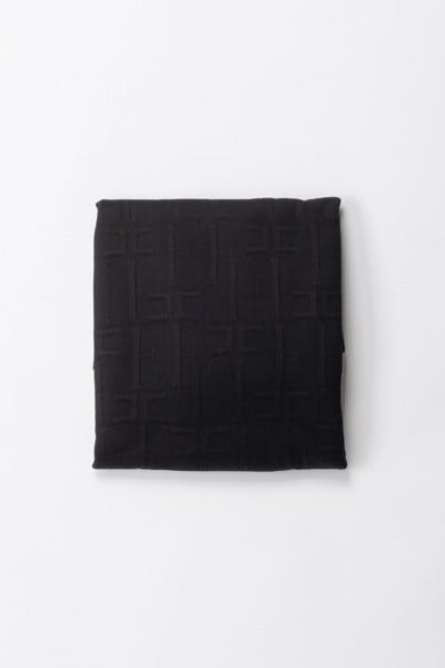 ELISABETTA FRANCHI BAMBINA  Blanket with embossed logo ENCO0570TV021.D259 BLACK/IVORY