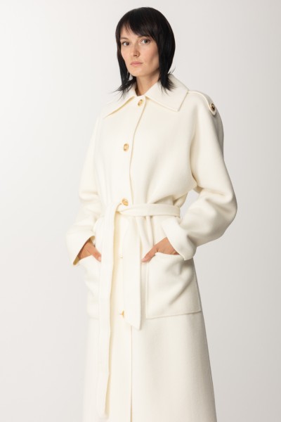 Elisabetta Franchi  Wool coat with shirt collar CP45D36E2 BURRO
