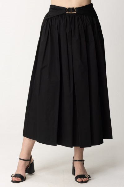 Twin-Set  Midi skirt with belt 241TT2023 NERO