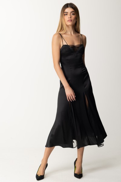 Elisabetta Franchi  Silk Longuette Dress with Slits AB54537E2 NERO