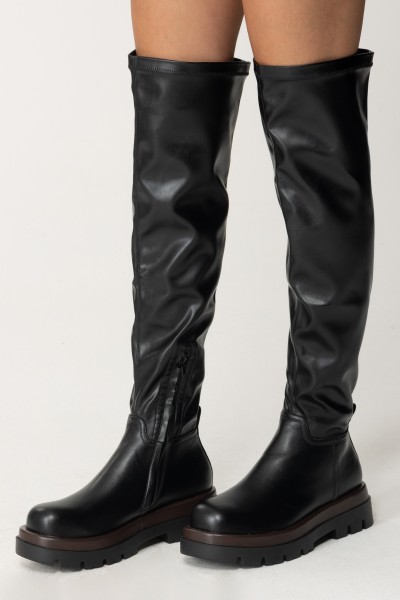 Pinko  High boots in stretch fabric 102331 A1D7 NERO LIMOUSINE