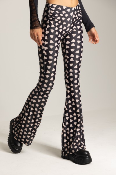 Aniye By  Rendal flared trousers with print 181363 DIAMOND BLACK