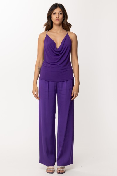 Patrizia Pepe  Top with teardrop neckline and open back 2M4308 J113 SEXY VIOLET