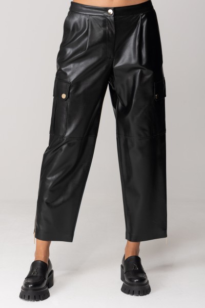 Simona Corsellini  Wide leg trousers with pockets and zip A23CPPA001 NERO
