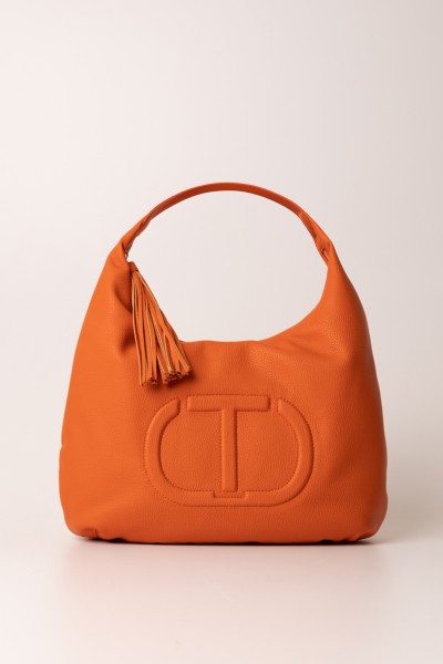 Twin-Set  Hobo bag with embossed logo 231TD8150 ORANGE