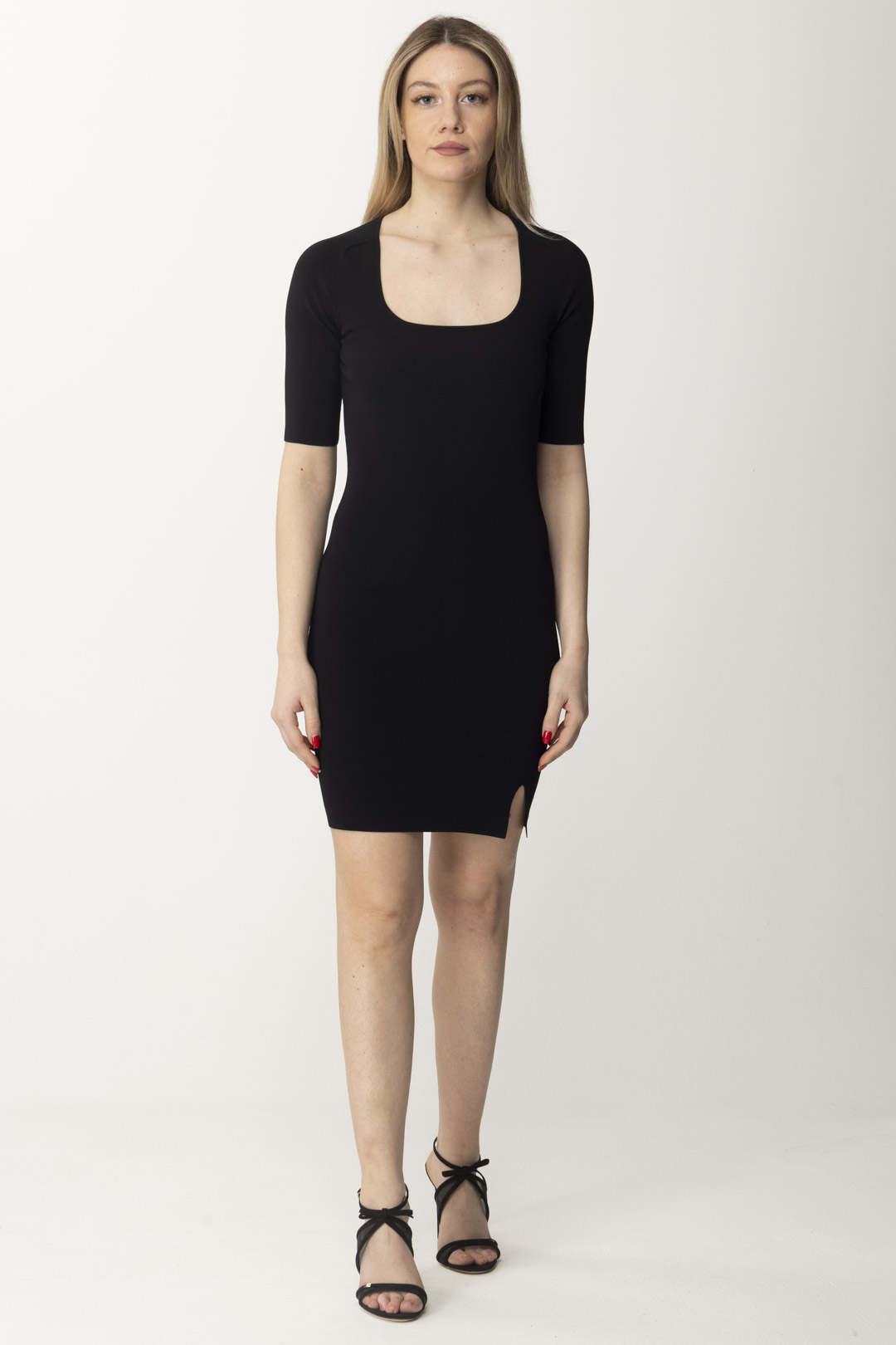 Preview: Patrizia Pepe Short fitted dress Nero