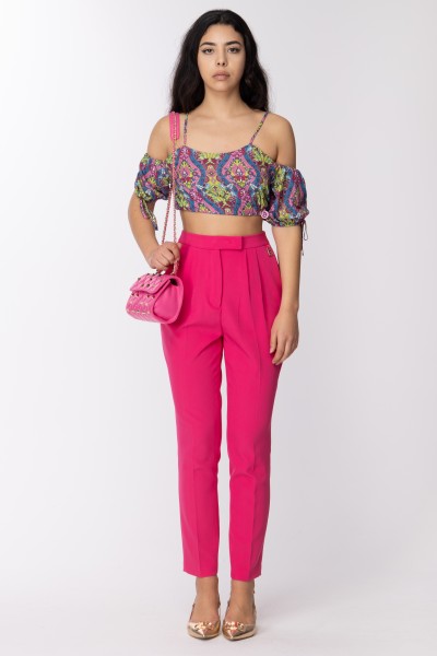 Gaelle Paris  Printed top with baloon sleeves GBDP16278 MULTICOLOR ROSA