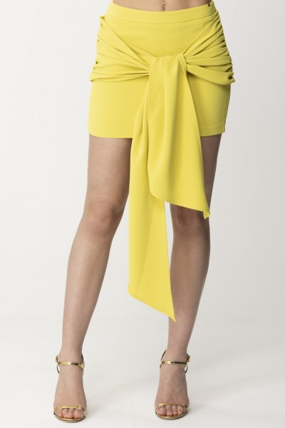 Elisabetta Franchi  Crepe Mini Skirt with Knot GO03642E2 CEDRO