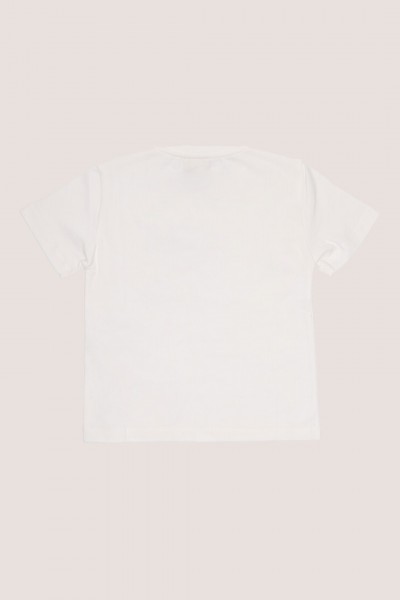 ELISABETTA FRANCHI BAMBINA  T-shirt z kontrastowym haftowanym logo EFTS1850JE006D117 AVOR/NER/LIM