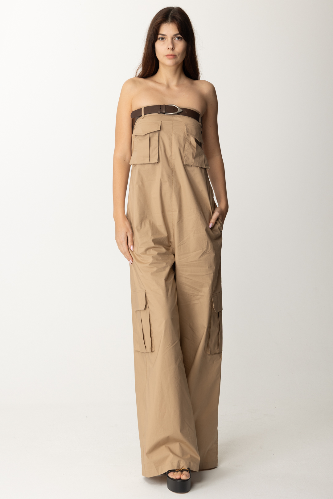 Preview: Aniye By Long Jumpsuit with Pockets and Belt Cory SAFARI