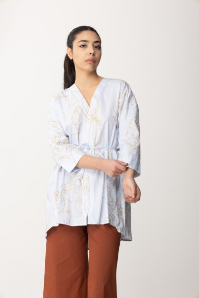 Alessia Santi  Maxi patterned shirt with strap 411SD45044 GLASS-ORO