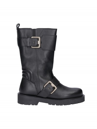 Twin-Set  Biker boots with double buckle 202TCT110 NERO