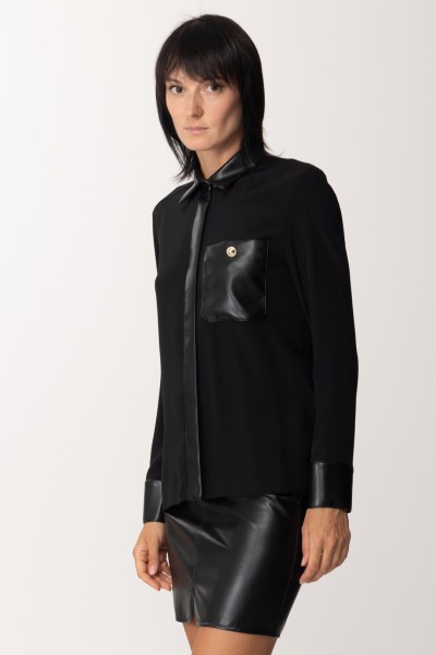 Simona Corsellini  Shirt with coated details A23CPCA007 NERO/NERO