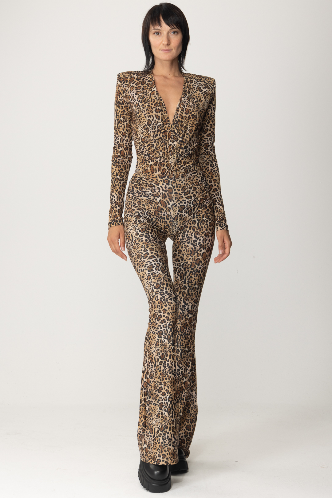 Preview: Aniye By Rendal flared trousers with print LEO
