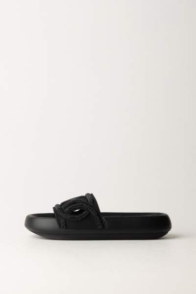 Michael Kors  Low platform sandals with rhinestone logo 40S4SPFA1D BLACK