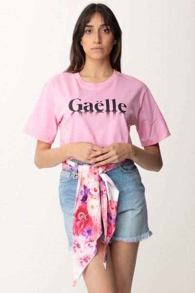 Gaelle Paris  T-shirt con stampa GAABW00376 ROSA FENICOTTERO