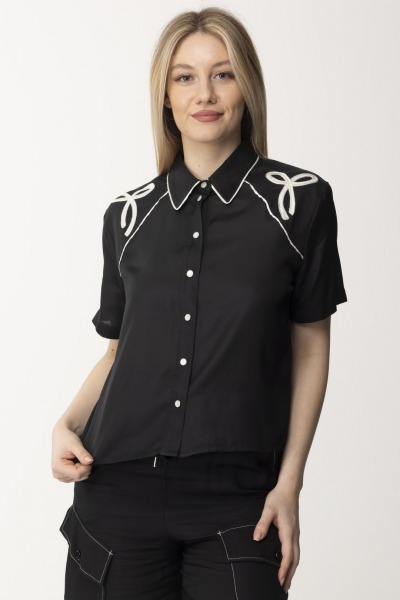 Pinko  Satin shirt with embroidery 103746 A1XM ZDG
