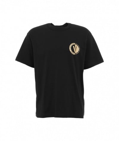 Versace  T-shirt con logo nero 451448_1894462