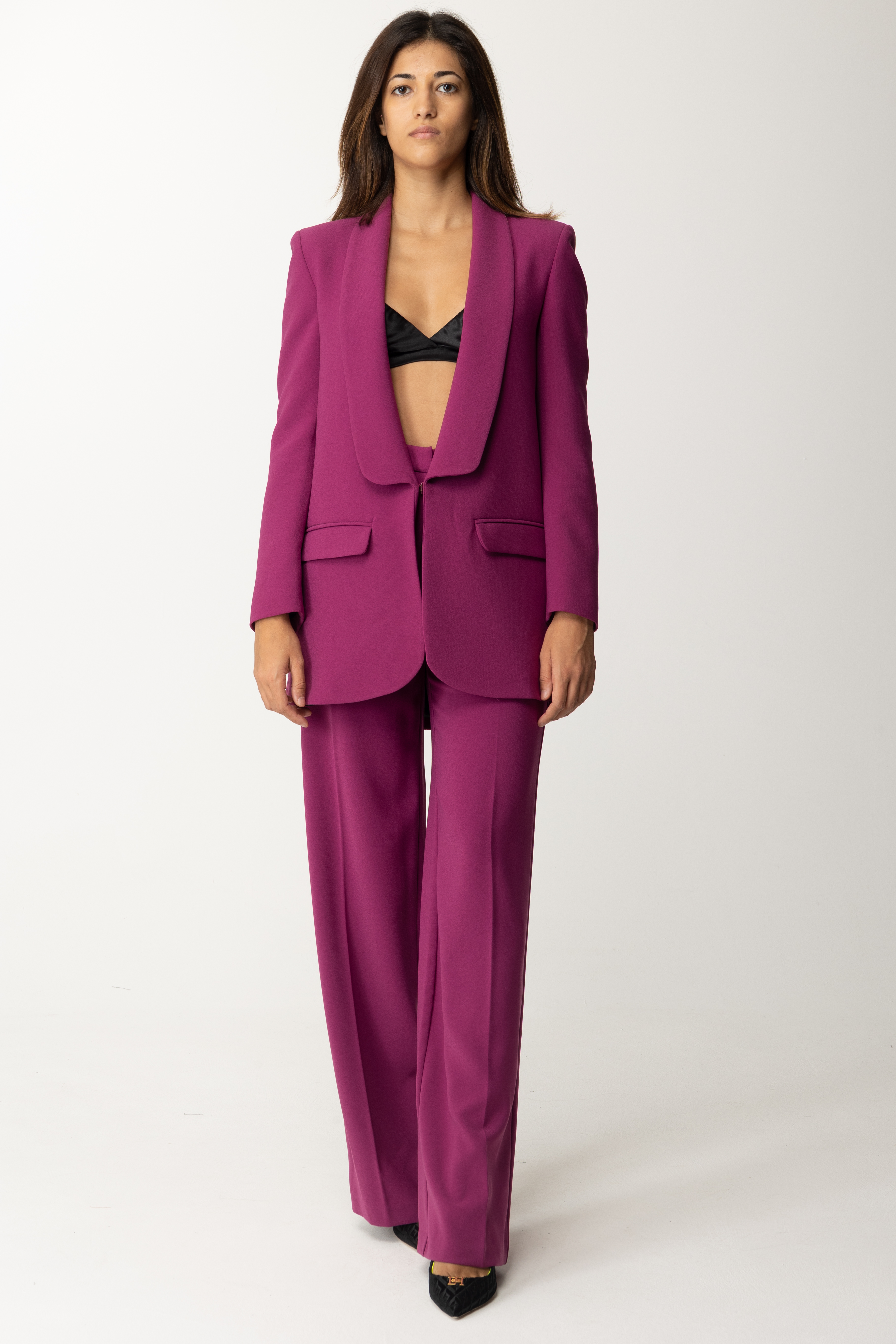 Preview: Dramèe Long jacket and pants suit MAGENTA