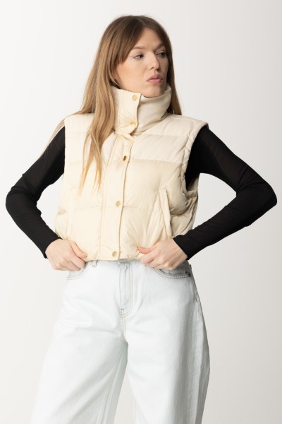 Pinko  Short padded vest with high neck 101734 A11P BEIGE NEBBIA