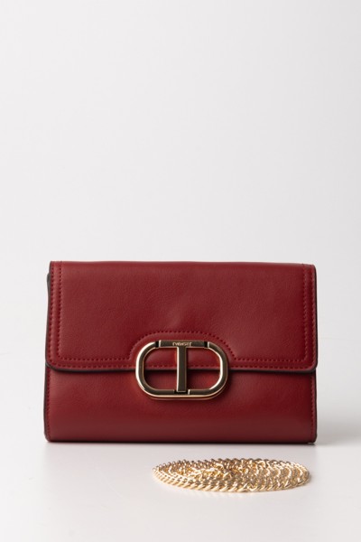Twin-Set  Small crossbody bag with logo flap 232TD8043 ROSSO ARDENTE