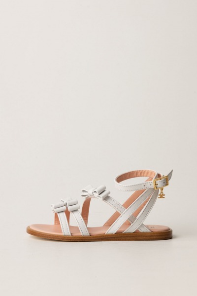 ELISABETTA FRANCHI BAMBINA  Sandals with bows F4A2-E0052-1733100- WHITE