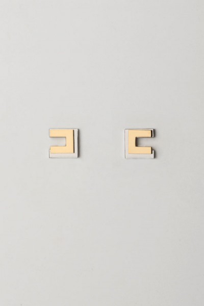 Elisabetta Franchi  Doubled Logo Earrings OR40B42E2 ORO GIALLO