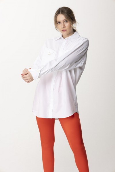 Elisabetta Franchi  Hemd mit passenden Taschen und Knöpfen CA01241E2 BIANCO