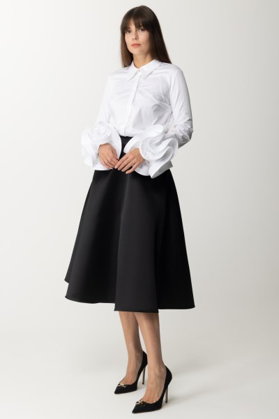 Elisabetta Franchi  Dress with blouse and wide skirt AB57130E2 BIANCO/NERO