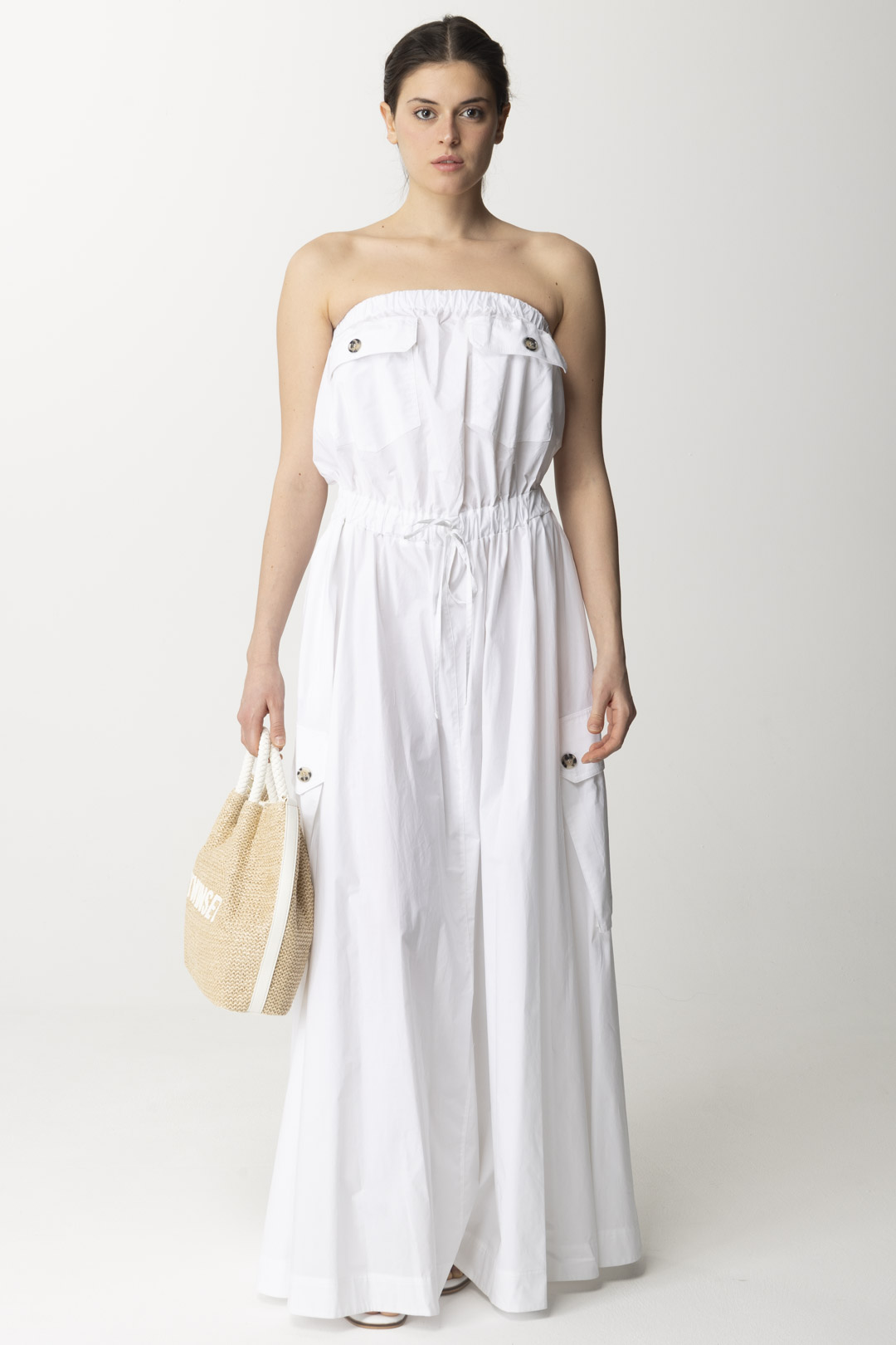 Podgląd: Aniye By Długa sukienka Cory z kieszeniami WHITE