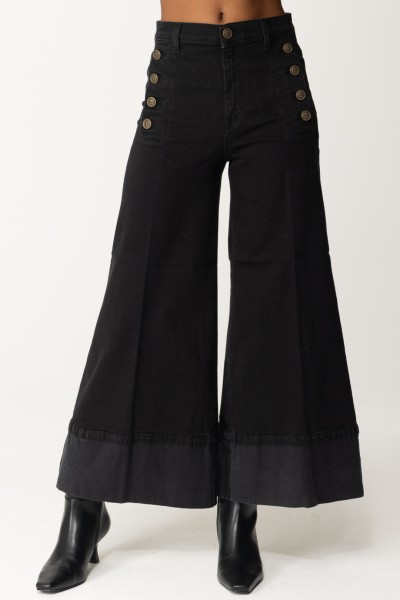 Twin-Set  Cropped jeans with buttons 232TT2431 DENIM NERO
