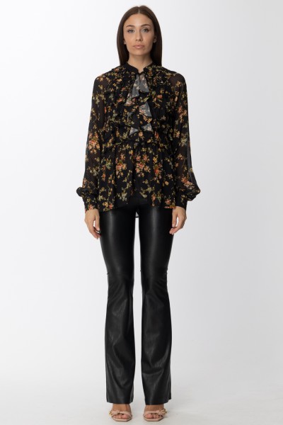 Aniye By  Blusa Bobby a fiori con rouches 181750 BLACK BLOOM