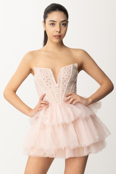 Aniye By  Tulle Mini Dress with Bustier Rhela 185017 SOFT PINK