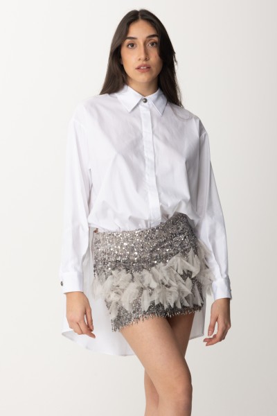 Elisabetta Franchi  Minikleid mit besticktem Hemd und Rock AB62342E2 BIANCO/PERLA