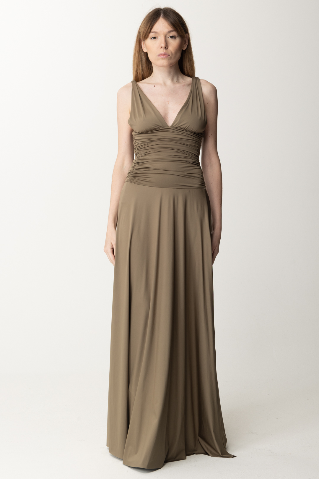 Preview: Aniye By Amal Ruched Long Dress ARMY