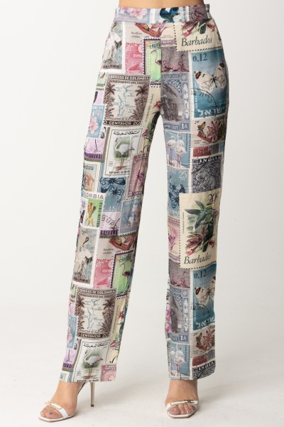 Replay  Stamp Print Fluid trousers W8108 00074948 MULTICOLOR