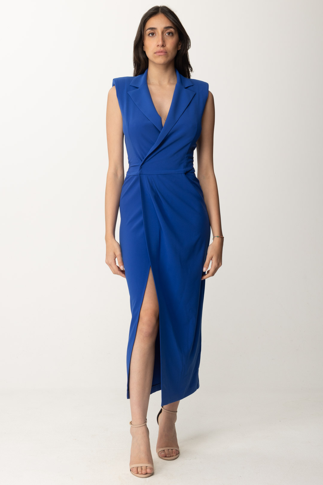 Preview: Patrizia Pepe Blazer dress with front slit Blue Wave