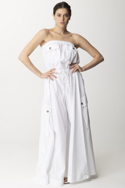 Aniye By  Długa sukienka Cory z kieszeniami 185133 WHITE