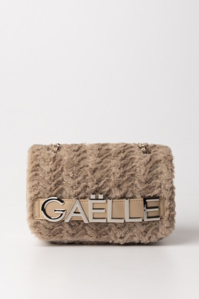 Gaelle Paris  Faux fur shoulder bag with logo GBADP4774 BEIGE
