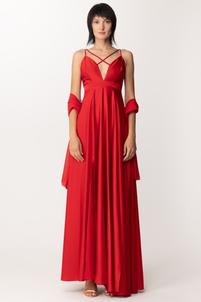 Fabiana Ferri  Long dress with slits on the front 30633 Rosso