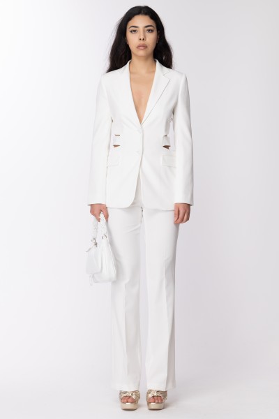 Gaelle Paris  Trousers with open-cuts details GBDP16093 BIANCO