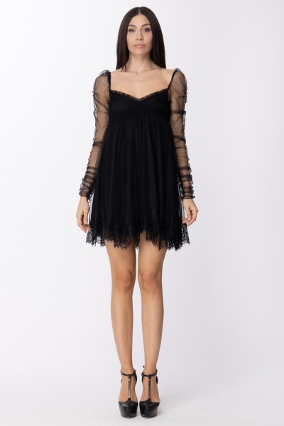 Aniye By  Brit mini dress with lace bottom 185248 BLACK